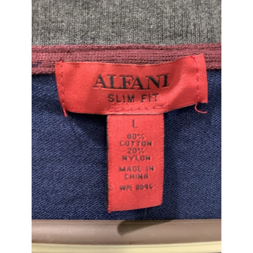 Y2K Style Alfani Mens Buttoned Cardigan Blue Sweater Size L NWT - Picture 2 of 6